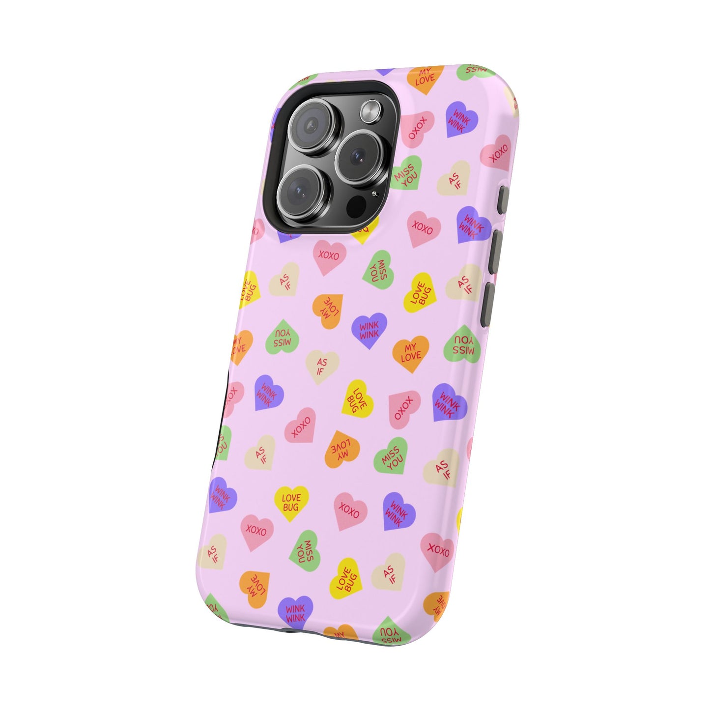Sweet Candy Hearts, MagSafe Magnetic Tough Cases, iPhone 16 pro max case, Phone Accessories, Valentine's Day, Protective Phone Covers