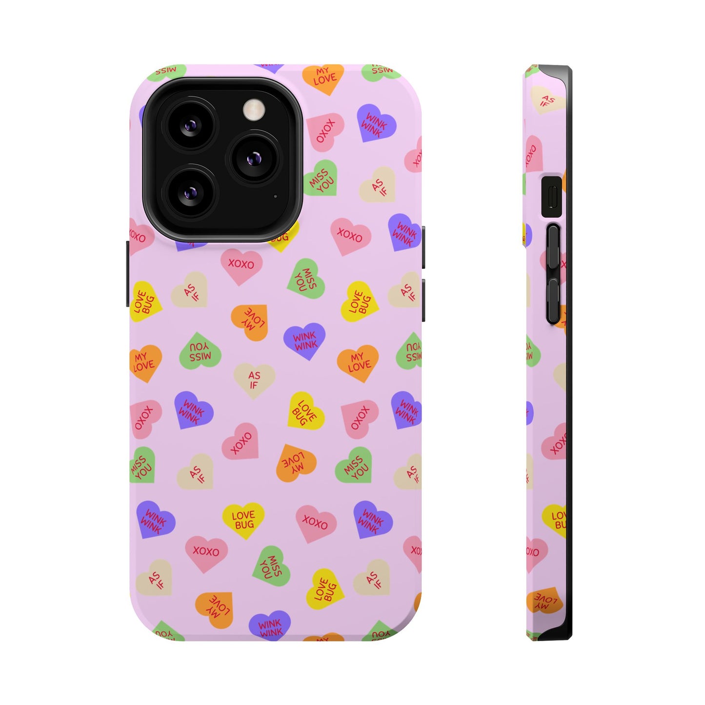 Sweet Candy Hearts, MagSafe Magnetic Tough Cases, iPhone 16 pro max case, Phone Accessories, Valentine's Day, Protective Phone Covers