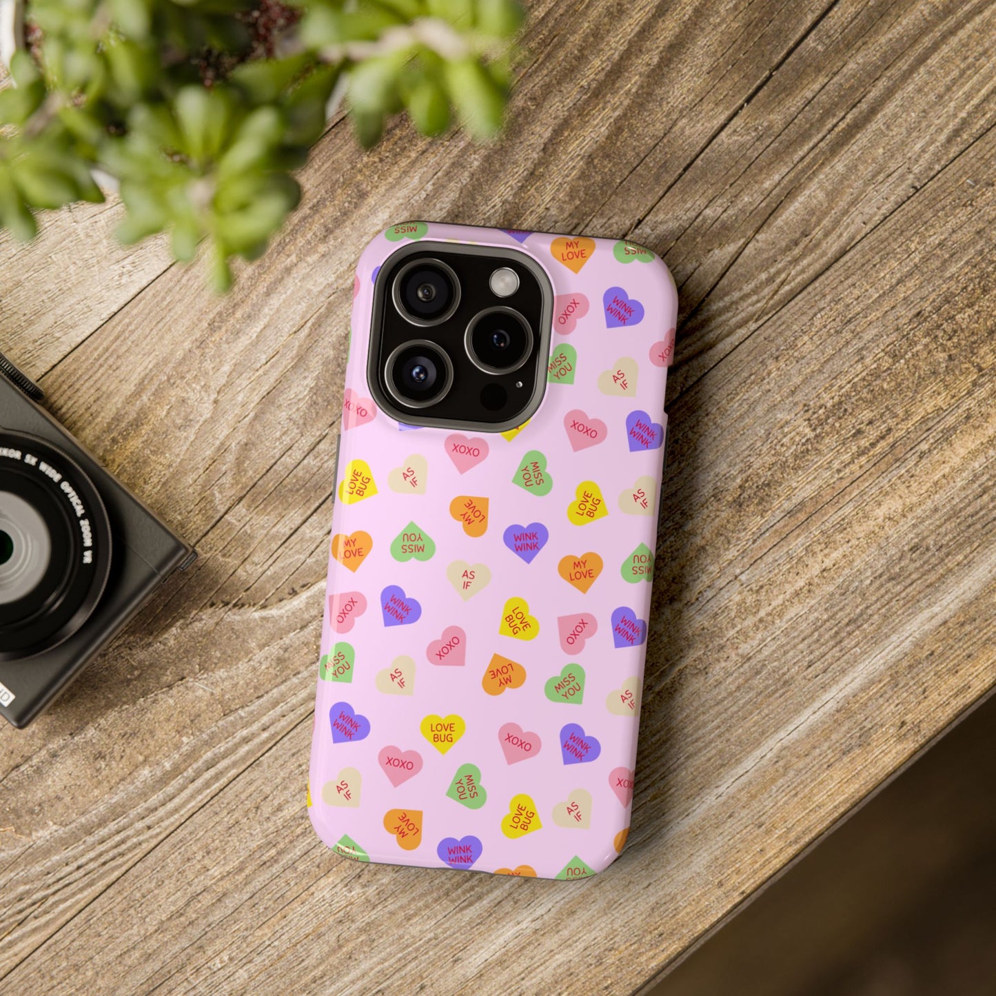 Sweet Candy Hearts, MagSafe Magnetic Tough Cases, iPhone 16 pro max case, Phone Accessories, Valentine's Day, Protective Phone Covers