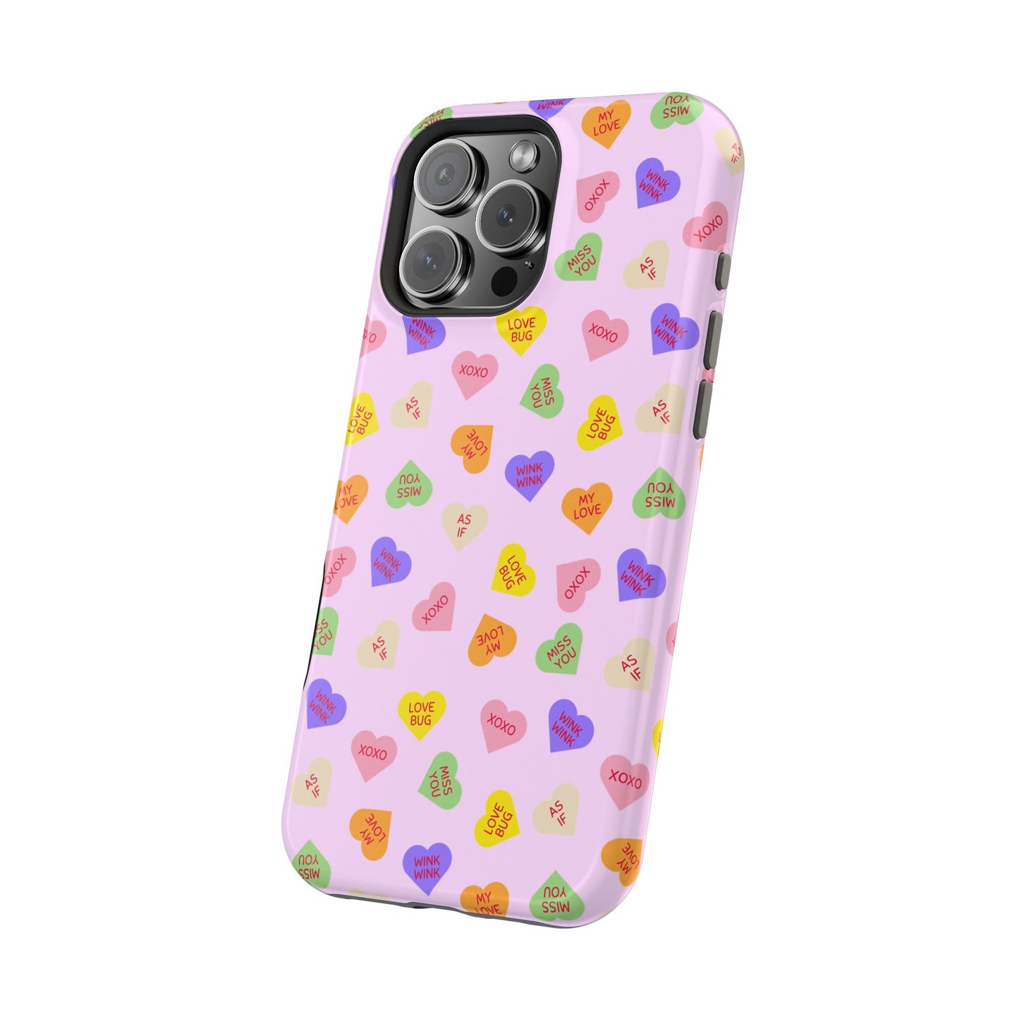 Sweet Candy Hearts, MagSafe Magnetic Tough Cases, iPhone 16 pro max case, Phone Accessories, Valentine's Day, Protective Phone Covers