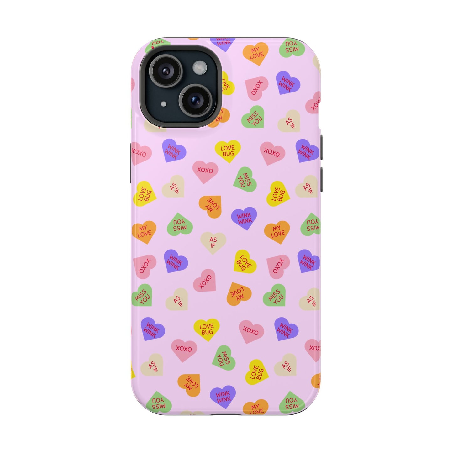 Sweet Candy Hearts, MagSafe Magnetic Tough Cases, iPhone 16 pro max case, Phone Accessories, Valentine's Day, Protective Phone Covers