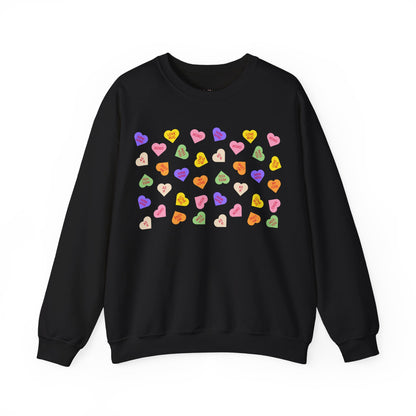 Sweet Heart Candy Valentine Sweatshirt, Crewneck Jumper, Unisex Sweater, Cozy Pullover, Winter Fashion Top