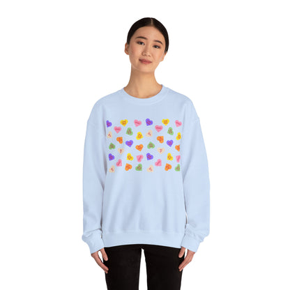 Sweet Heart Candy Valentine Sweatshirt, Crewneck Jumper, Unisex Sweater, Cozy Pullover, Winter Fashion Top