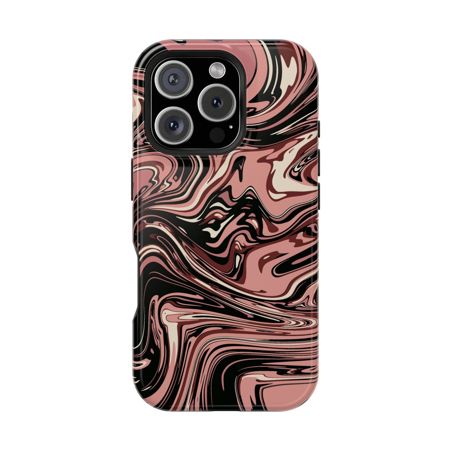 Black Cherry Swirl Design iPhone Phone Case, MagSafe Magnetic Tough Cases,  Phone Accessories, Unique Gifts, Protective Phone Covers