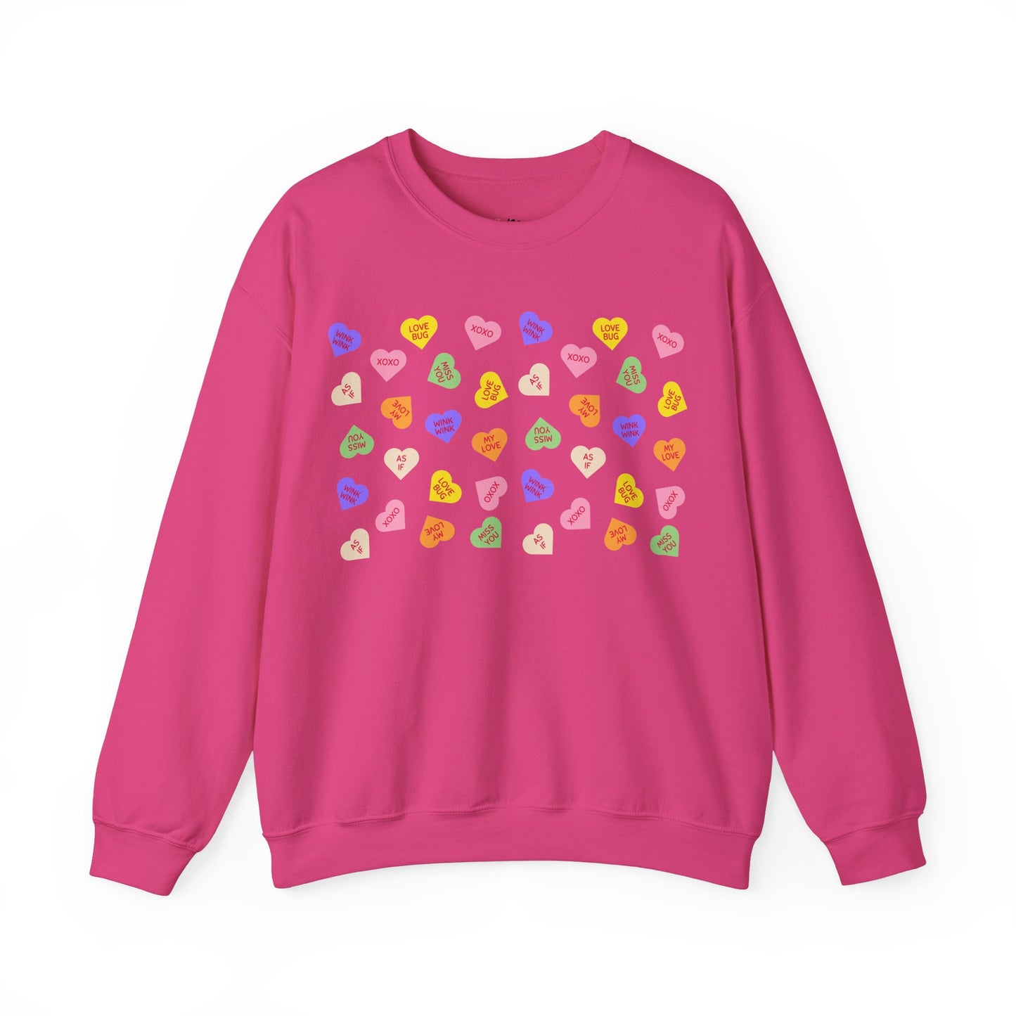 Sweet Heart Candy Valentine Sweatshirt, Crewneck Jumper, Unisex Sweater, Cozy Pullover, Winter Fashion Top