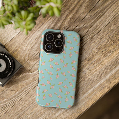 Blue Coquette Pink Rosettes, Magnetic Tough Cases,  Phone Accessories, Unique Gifts, Protective Phone Covers, Floral Design