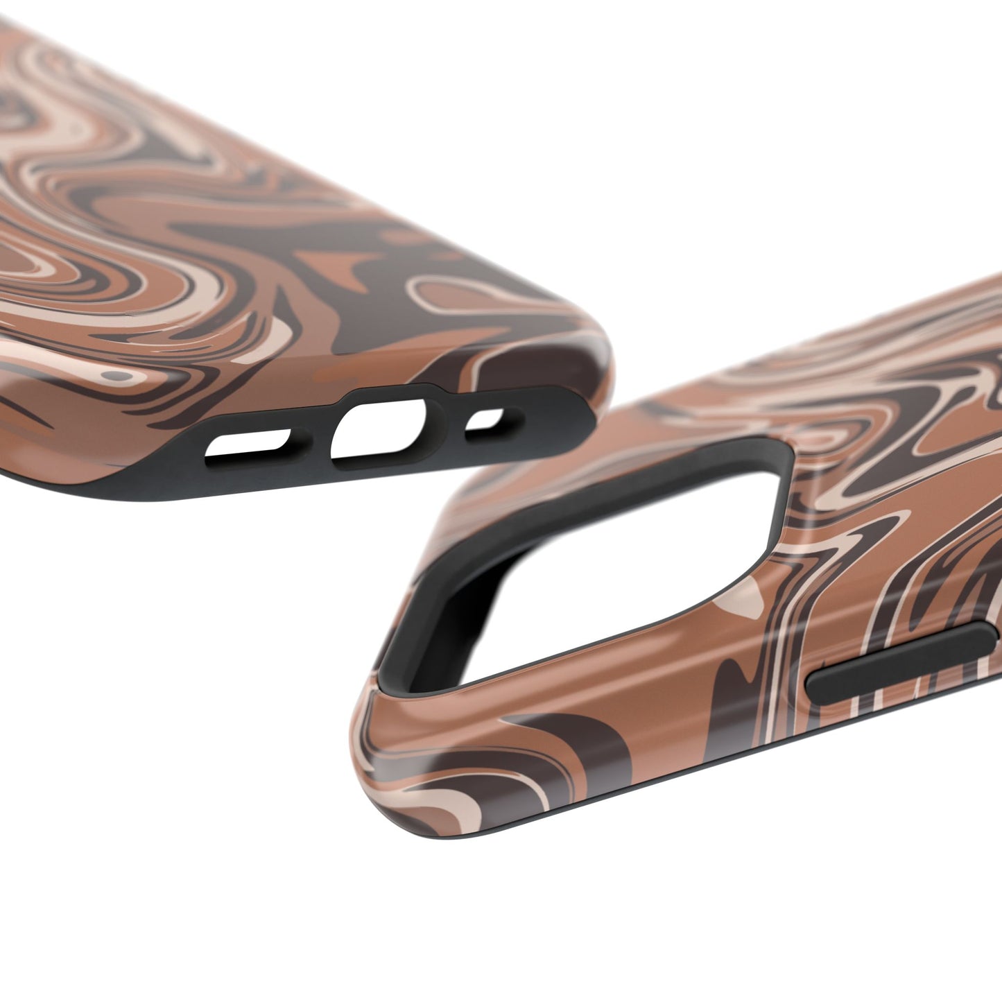 Mocha Latte Swirl Design iPhone Phone Case, MagSafe Magnetic Tough Cases,  Phone Accessories, Unique Gifts, Protective Phone Covers