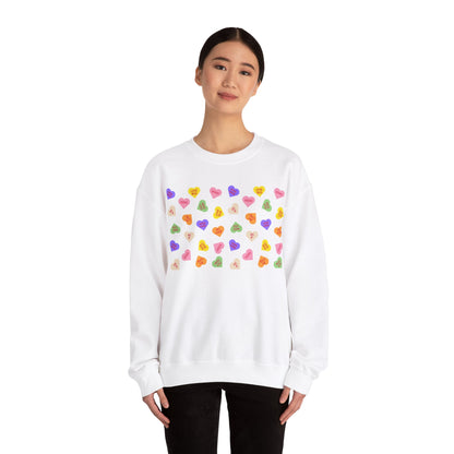 Sweet Heart Candy Valentine Sweatshirt, Crewneck Jumper, Unisex Sweater, Cozy Pullover, Winter Fashion Top