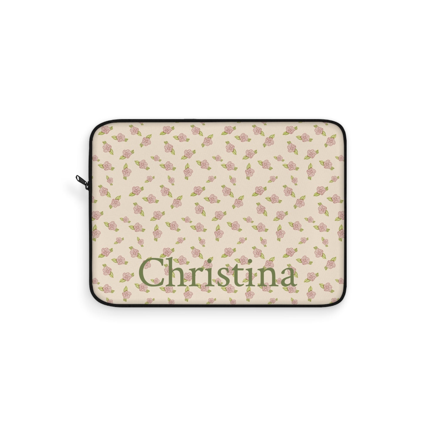 Antique White Rose Pattern Laptop Sleeve, Protective Computer Cover, Tech Accessories, Tablet Bag, Padded Case