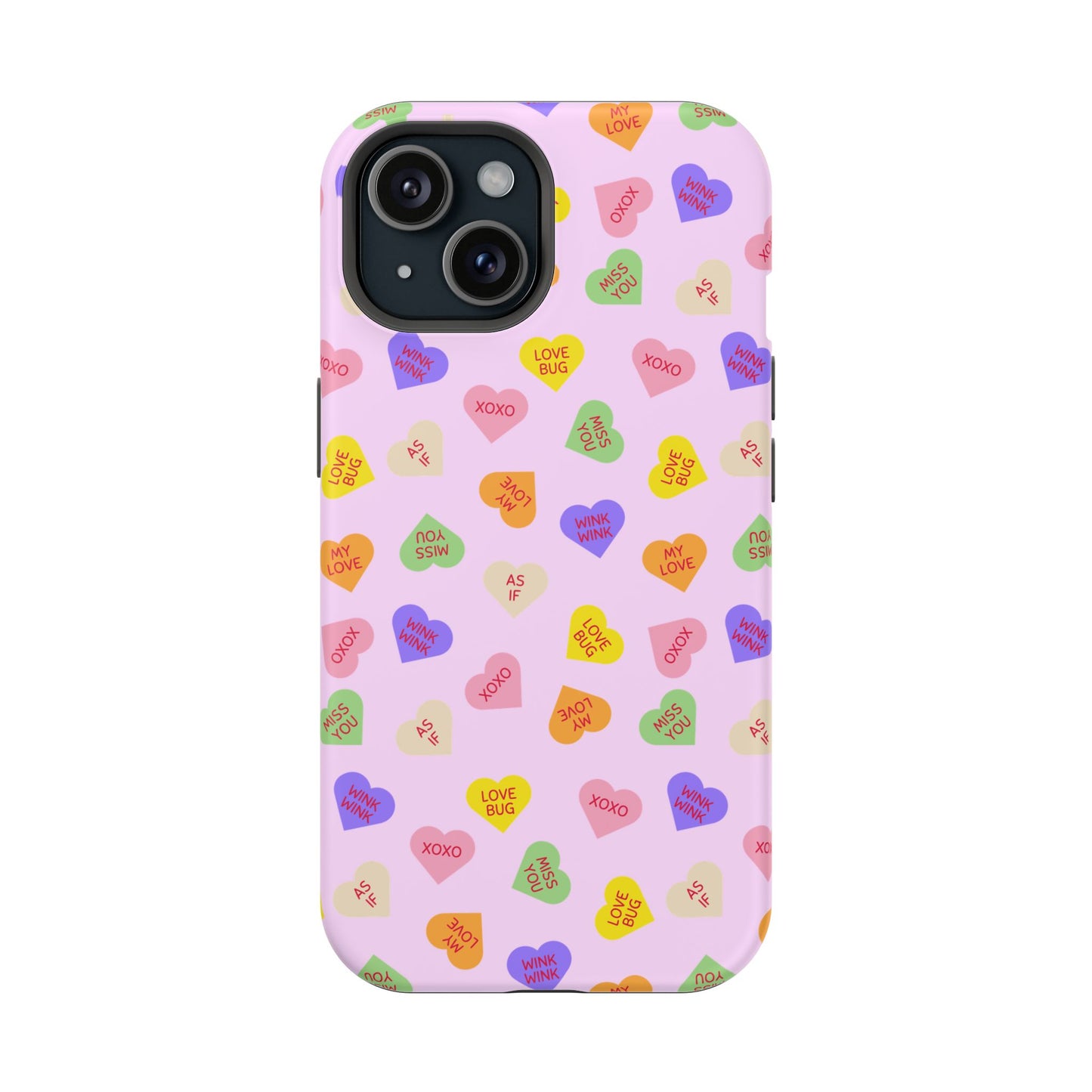 Sweet Candy Hearts, MagSafe Magnetic Tough Cases, iPhone 16 pro max case, Phone Accessories, Valentine's Day, Protective Phone Covers