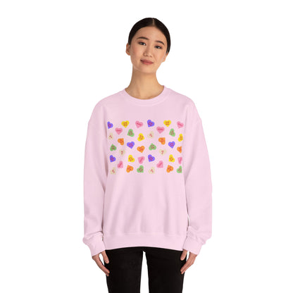 Sweet Heart Candy Valentine Sweatshirt, Crewneck Jumper, Unisex Sweater, Cozy Pullover, Winter Fashion Top