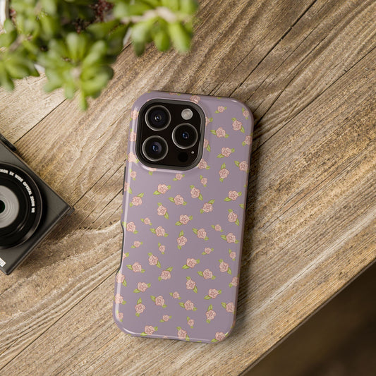 Candy Purple Coquette Pink Rosettes, MagSafe Magnetic Tough Cases,  Phone Accessories, Unique Gifts, Protective Phone Covers, Floral Design