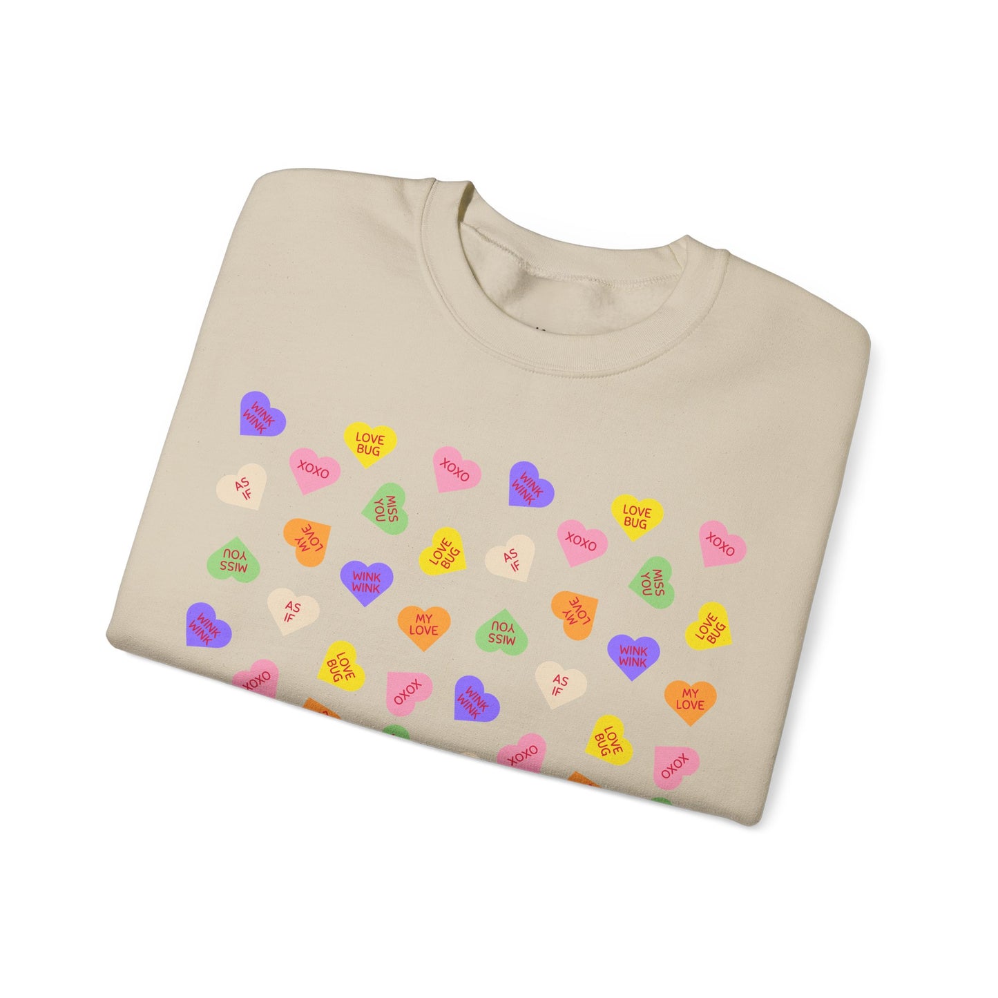 Sweet Heart Candy Valentine Sweatshirt, Crewneck Jumper, Unisex Sweater, Cozy Pullover, Winter Fashion Top