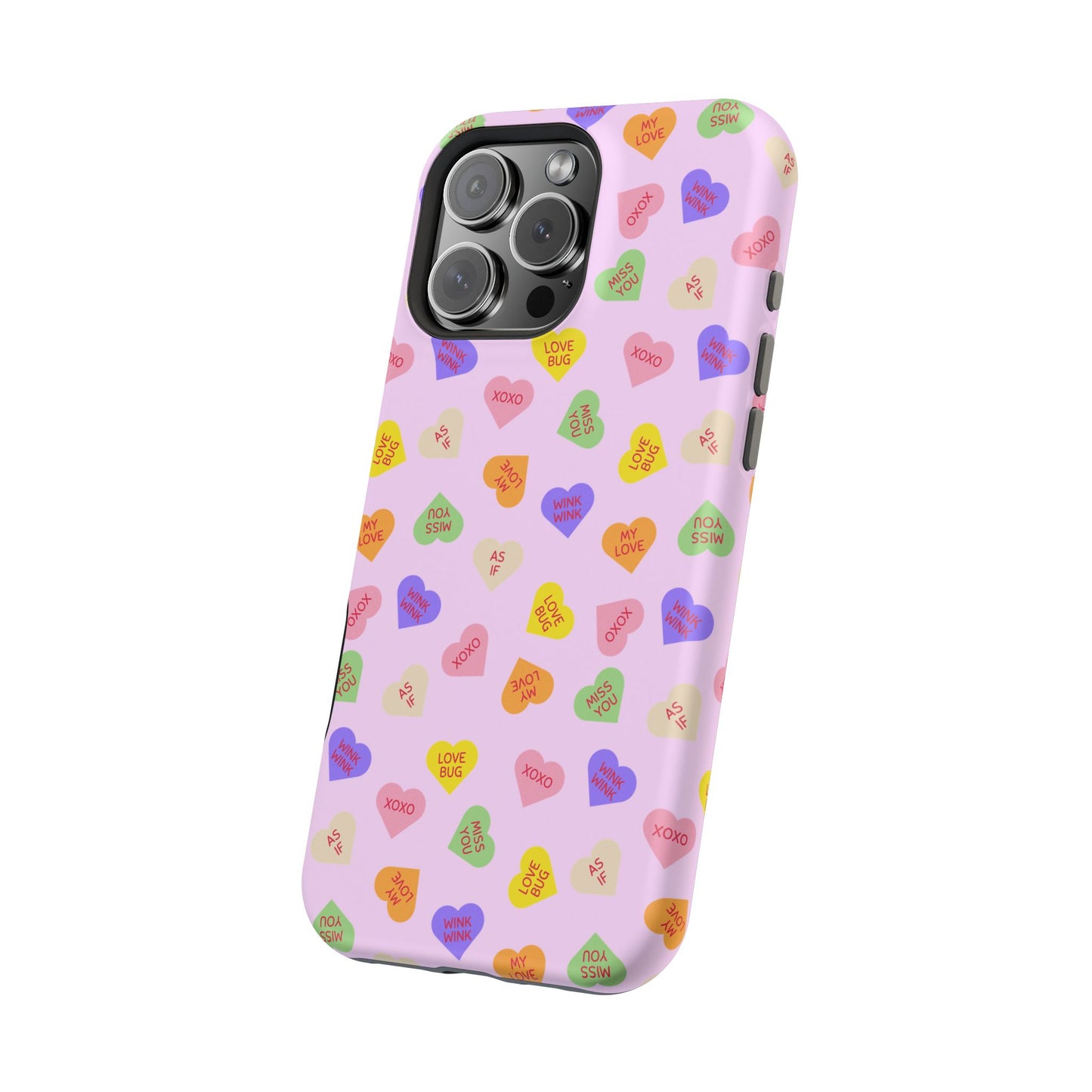 Sweet Candy Hearts, MagSafe Magnetic Tough Cases, iPhone 16 pro max case, Phone Accessories, Valentine's Day, Protective Phone Covers