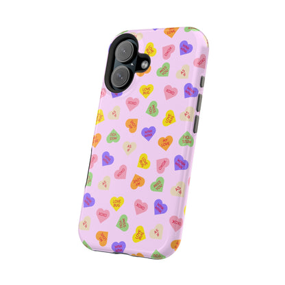 Sweet Candy Hearts, MagSafe Magnetic Tough Cases, iPhone 16 pro max case, Phone Accessories, Valentine's Day, Protective Phone Covers