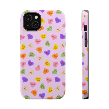 Sweet Candy Hearts, MagSafe Magnetic Tough Cases, iPhone 16 pro max case, Phone Accessories, Valentine's Day, Protective Phone Covers