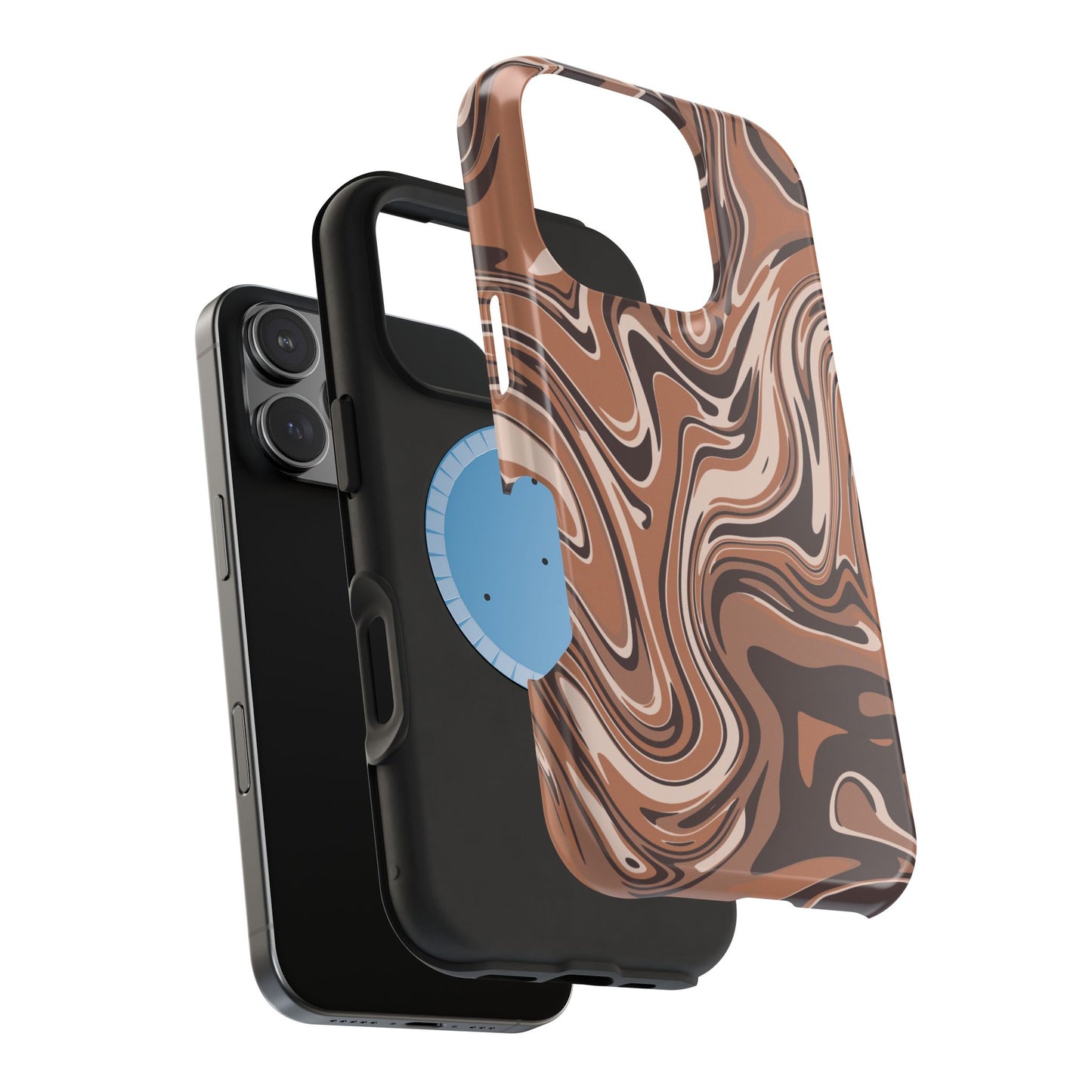 Mocha Latte Swirl Design iPhone Phone Case, MagSafe Magnetic Tough Cases,  Phone Accessories, Unique Gifts, Protective Phone Covers
