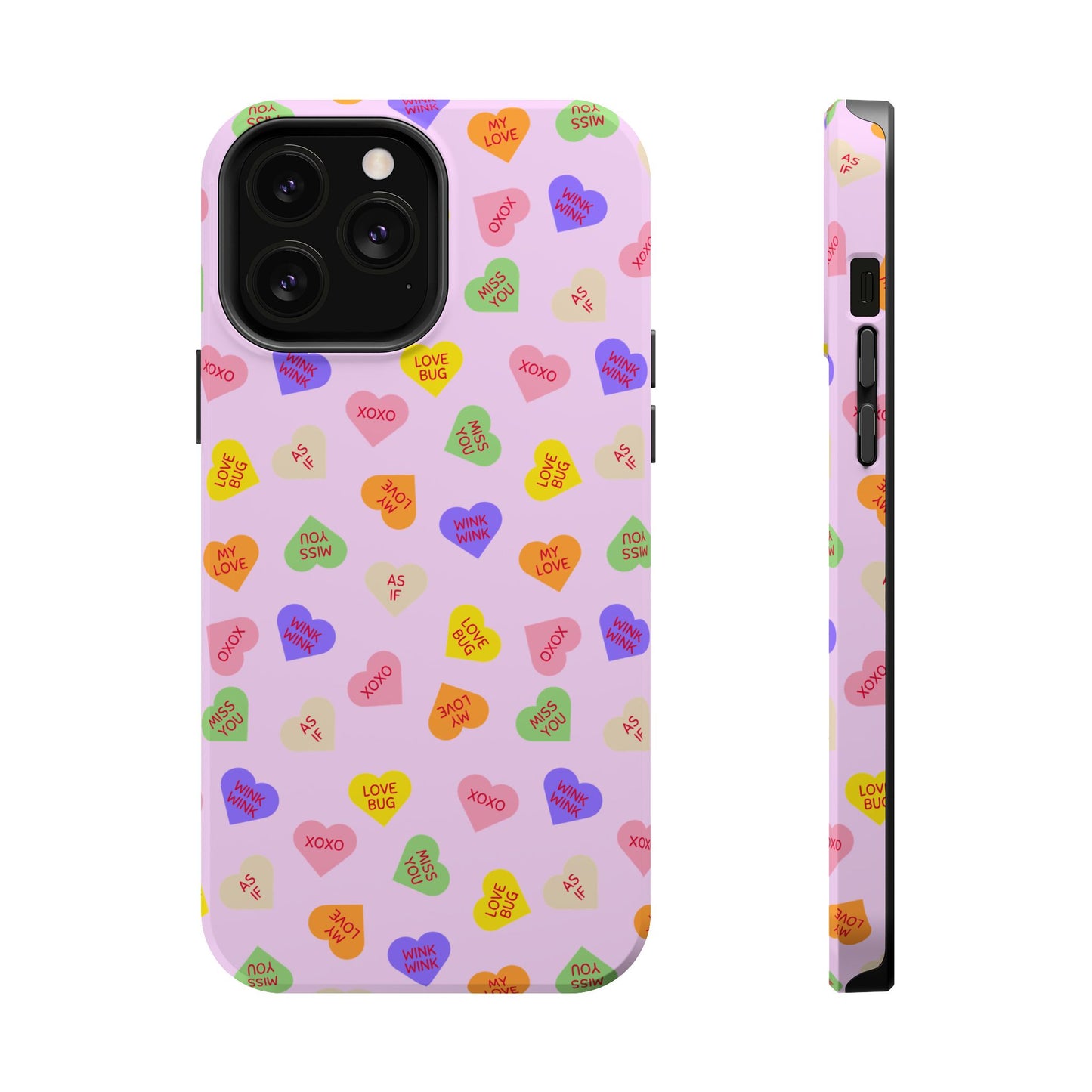 Sweet Candy Hearts, MagSafe Magnetic Tough Cases, iPhone 16 pro max case, Phone Accessories, Valentine's Day, Protective Phone Covers