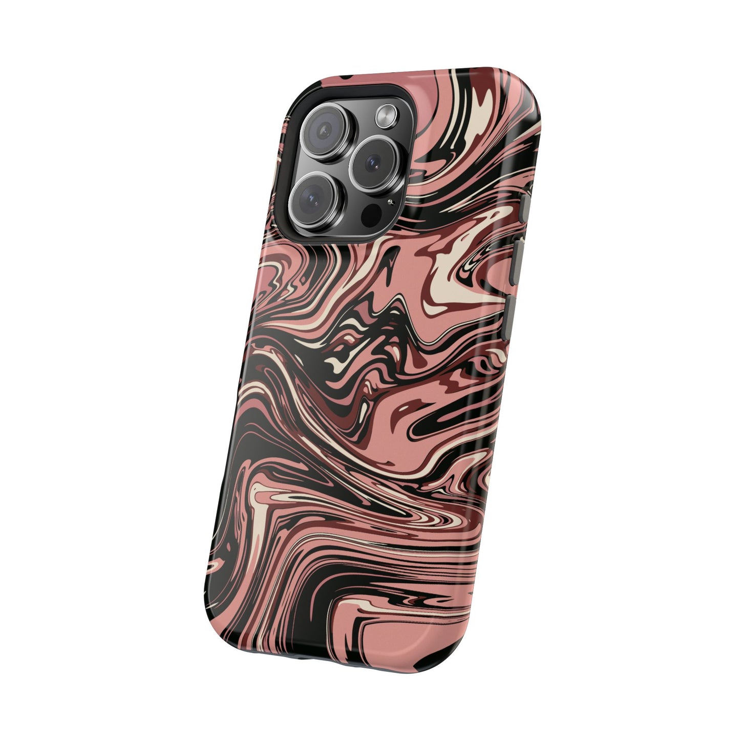 Black Cherry Swirl Design iPhone Phone Case, MagSafe Magnetic Tough Cases,  Phone Accessories, Unique Gifts, Protective Phone Covers