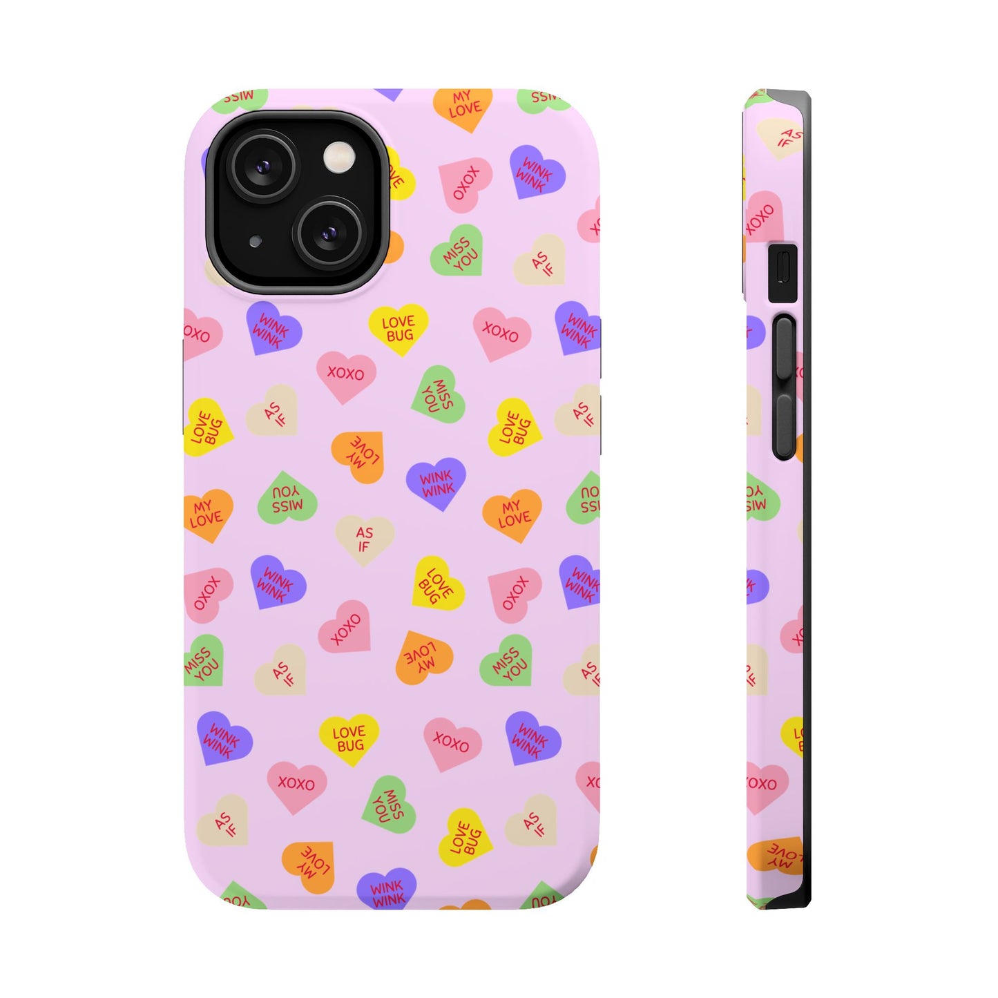 Sweet Candy Hearts, MagSafe Magnetic Tough Cases, iPhone 16 pro max case, Phone Accessories, Valentine's Day, Protective Phone Covers