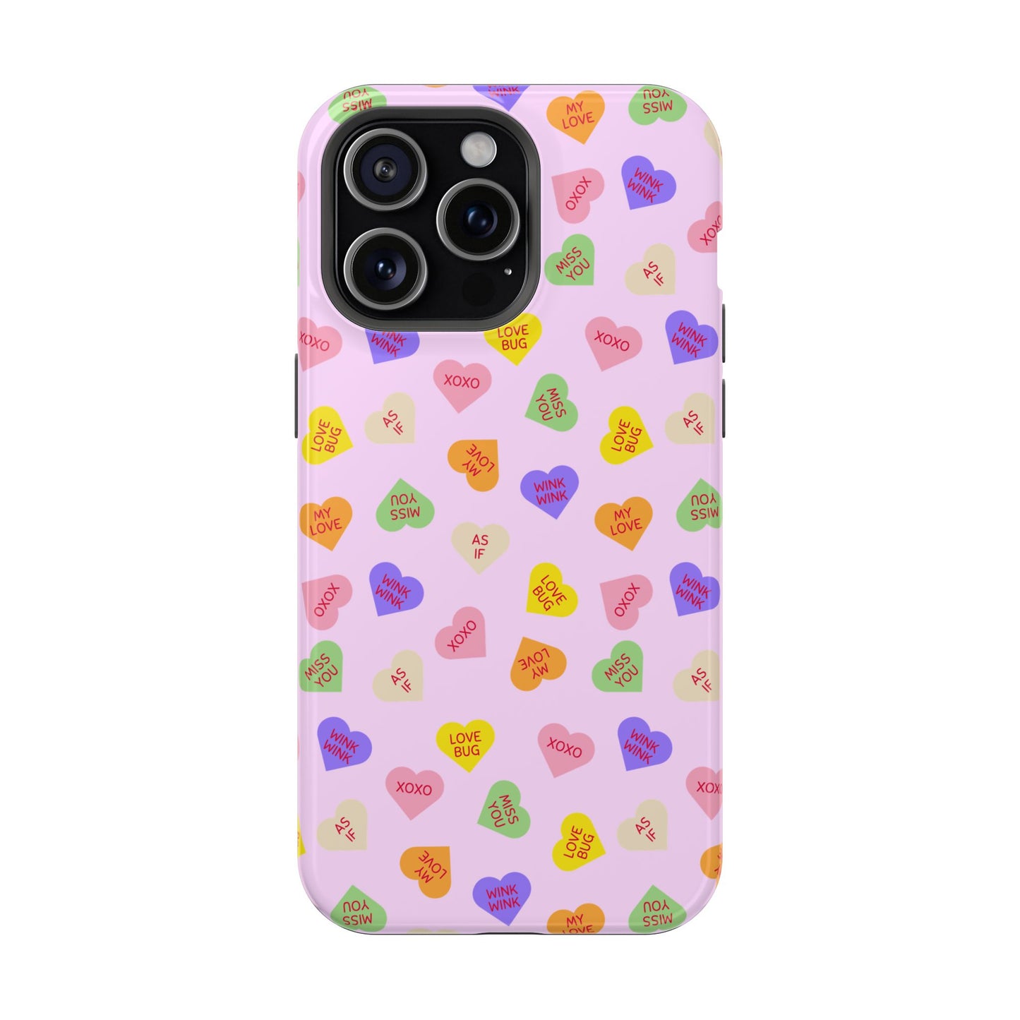 Sweet Candy Hearts, MagSafe Magnetic Tough Cases, iPhone 16 pro max case, Phone Accessories, Valentine's Day, Protective Phone Covers