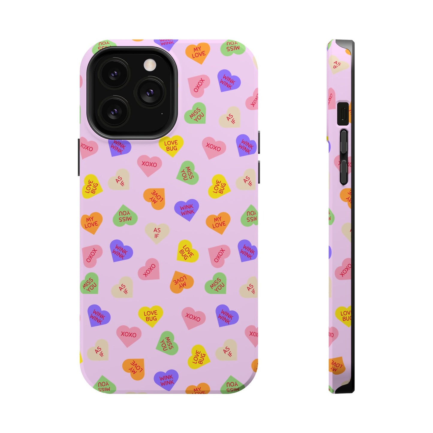 Sweet Candy Hearts, MagSafe Magnetic Tough Cases, iPhone 16 pro max case, Phone Accessories, Valentine's Day, Protective Phone Covers
