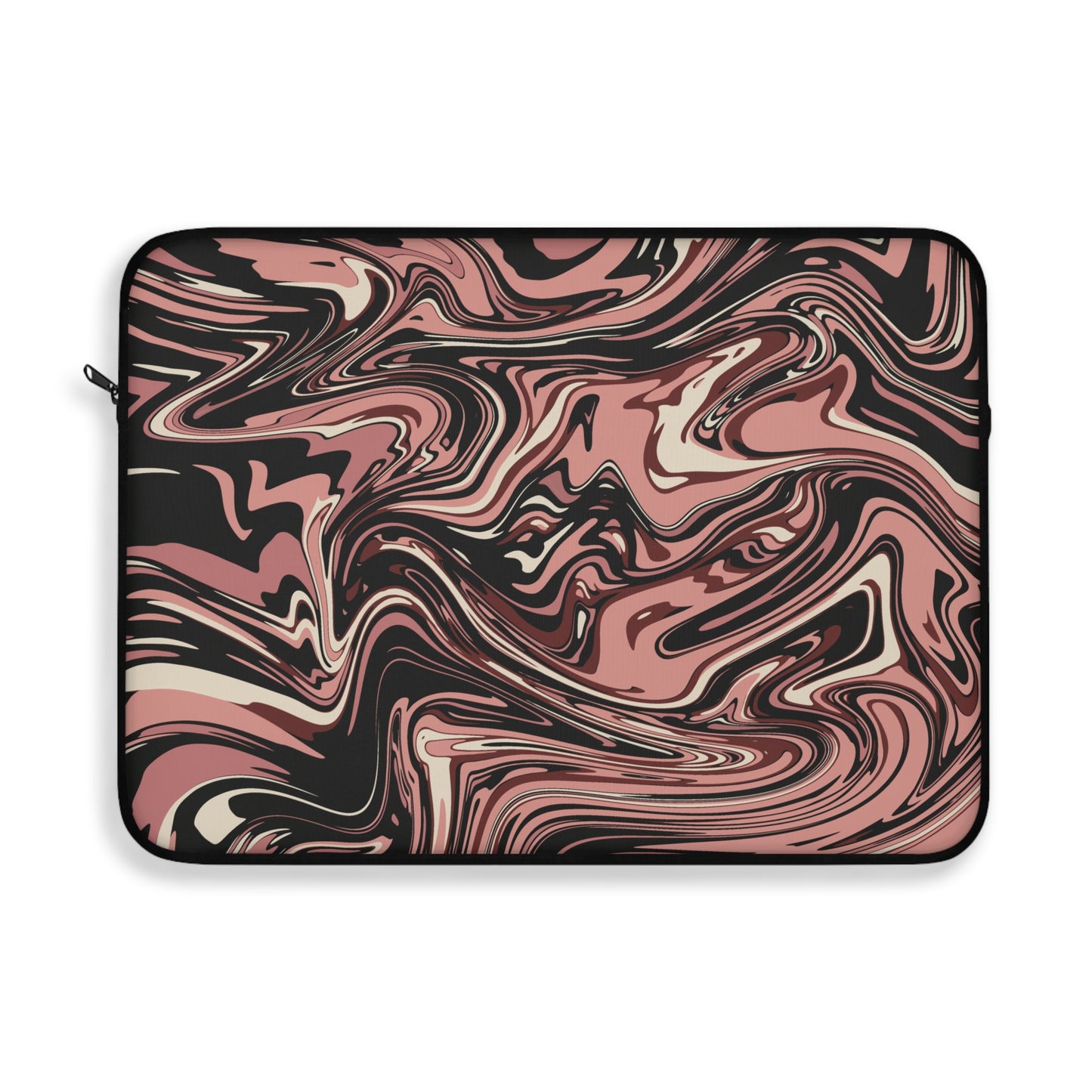 Black Cherry Swirl Pattern Laptop Sleeve, Protective Computer Cover, Tech Accessories, Geometric Design Padded Case, Tablet Bag, Gift for Student
