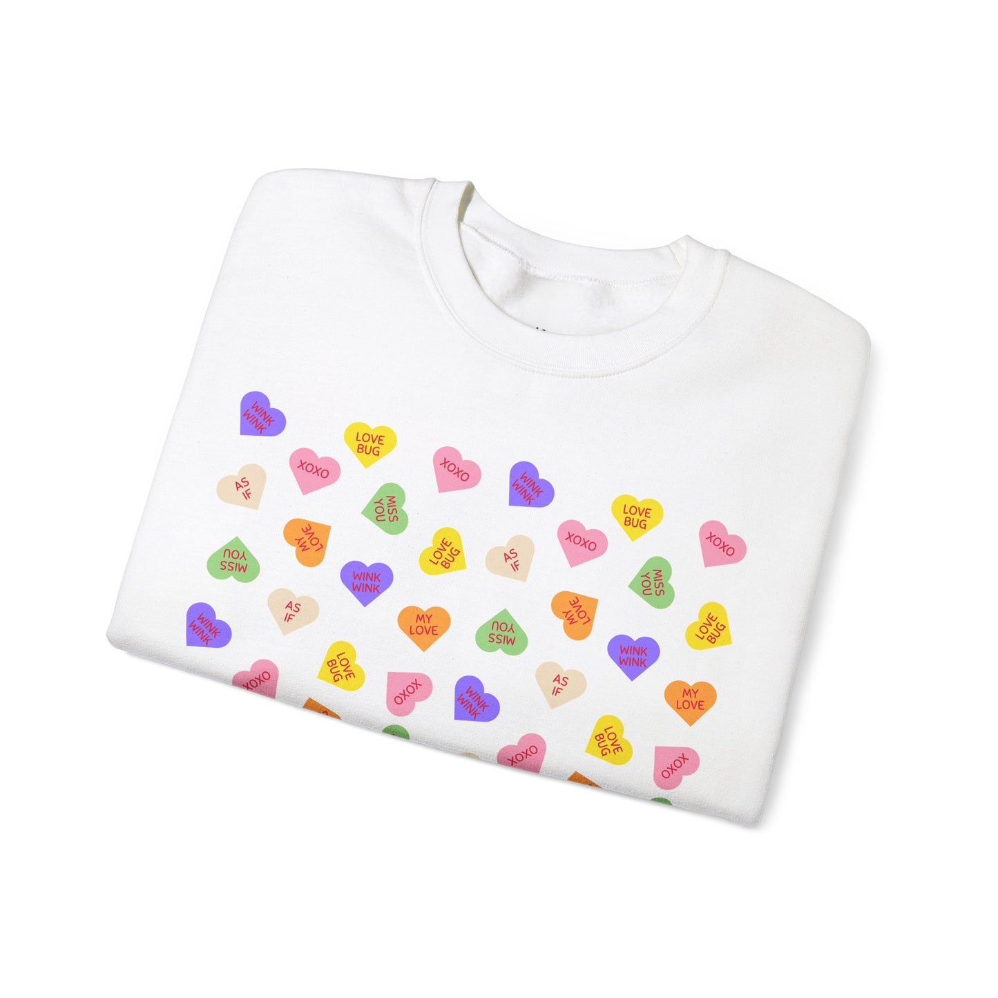 Sweet Heart Candy Valentine Sweatshirt, Crewneck Jumper, Unisex Sweater, Cozy Pullover, Winter Fashion Top