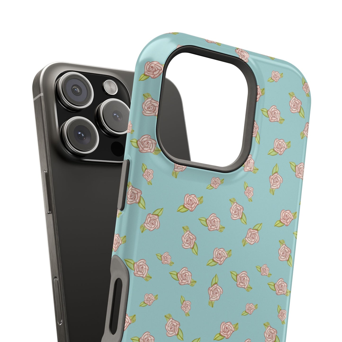 Blue Coquette Pink Rosettes, Magnetic Tough Cases,  Phone Accessories, Unique Gifts, Protective Phone Covers, Floral Design