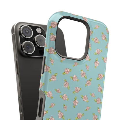 Blue Coquette Pink Rosettes, Magnetic Tough Cases,  Phone Accessories, Unique Gifts, Protective Phone Covers, Floral Design