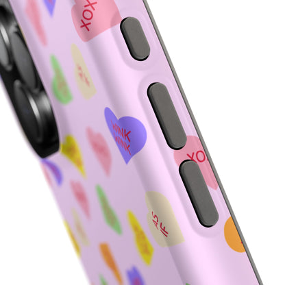 Sweet Candy Hearts, MagSafe Magnetic Tough Cases, iPhone 16 pro max case, Phone Accessories, Valentine's Day, Protective Phone Covers