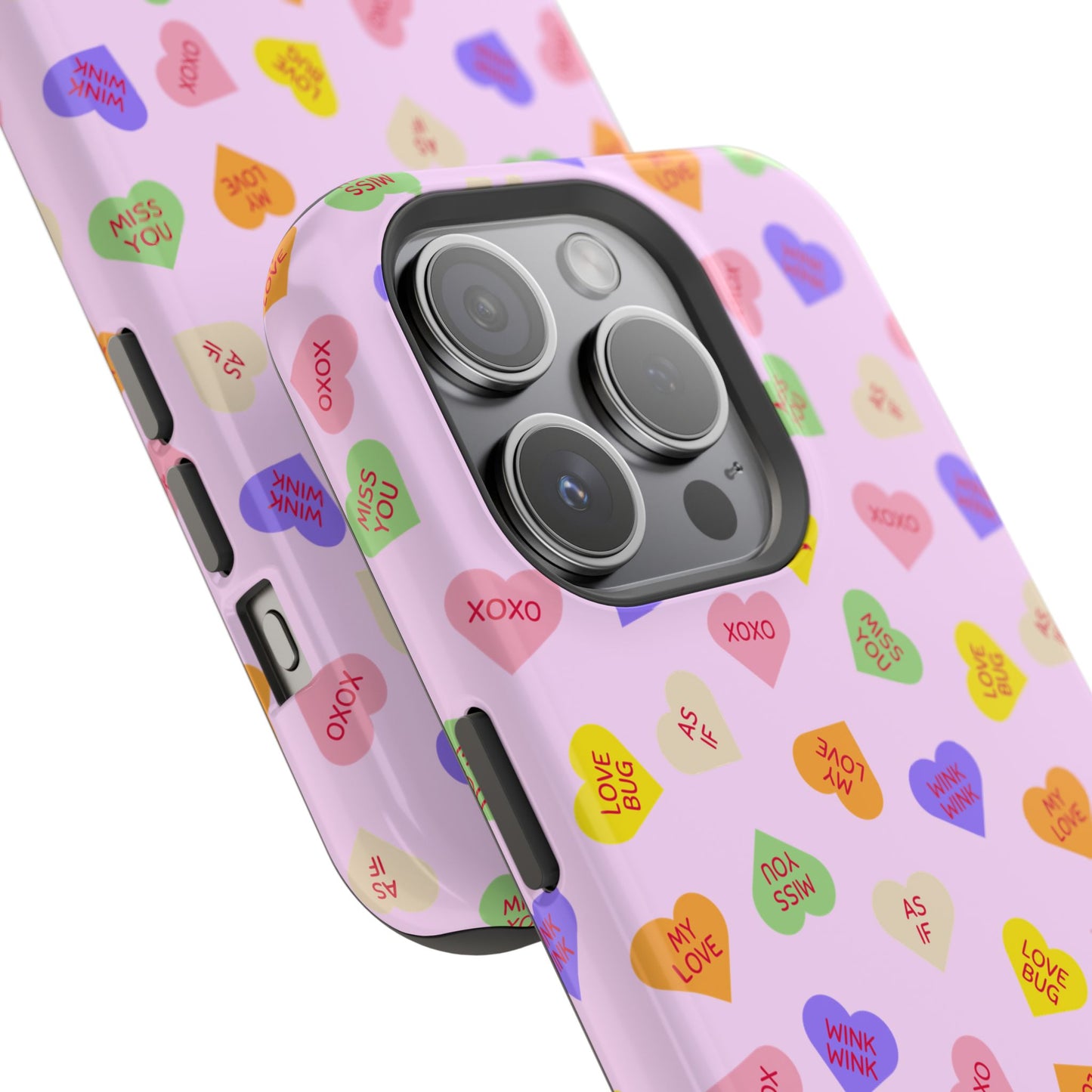 Sweet Candy Hearts, MagSafe Magnetic Tough Cases, iPhone 16 pro max case, Phone Accessories, Valentine's Day, Protective Phone Covers