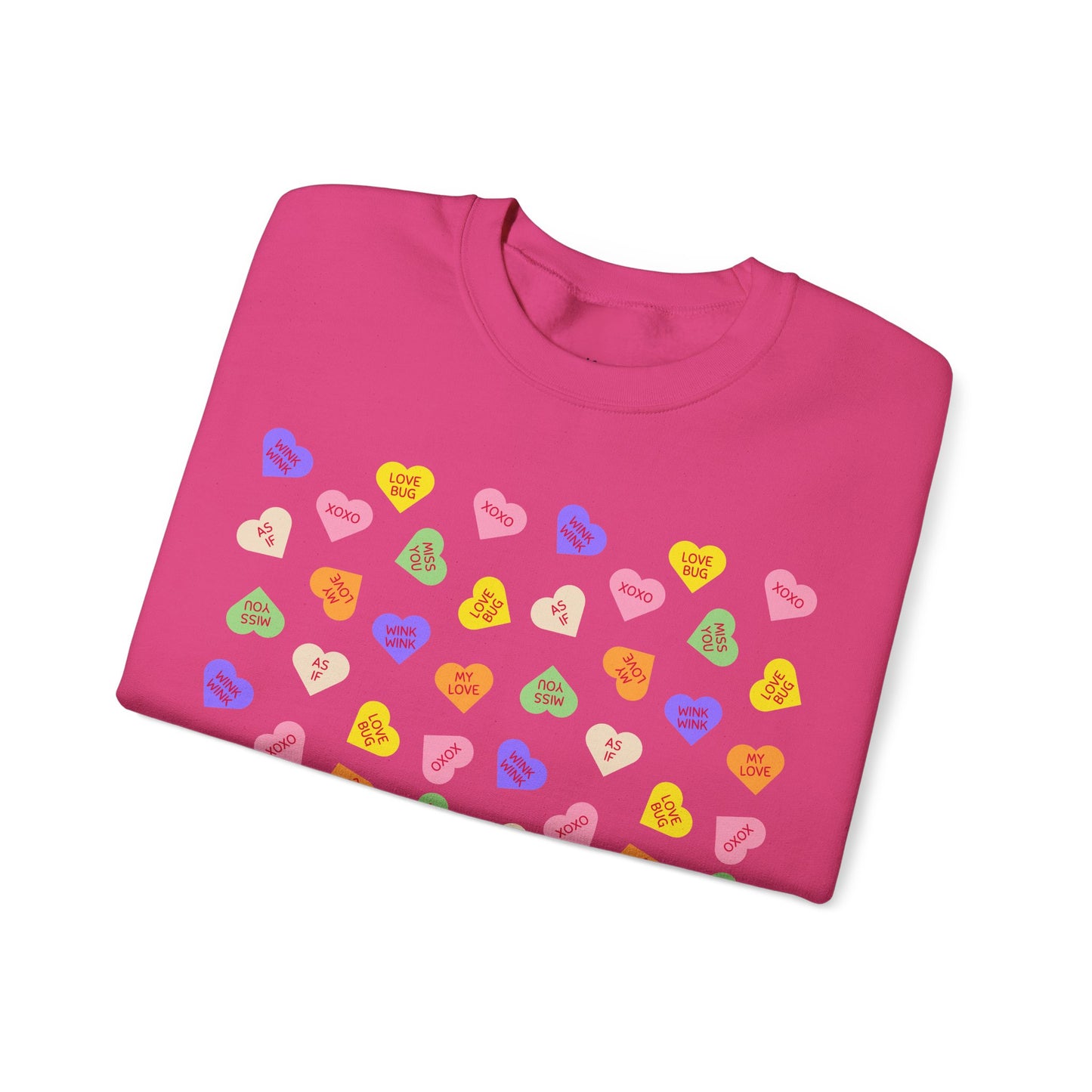 Sweet Heart Candy Valentine Sweatshirt, Crewneck Jumper, Unisex Sweater, Cozy Pullover, Winter Fashion Top