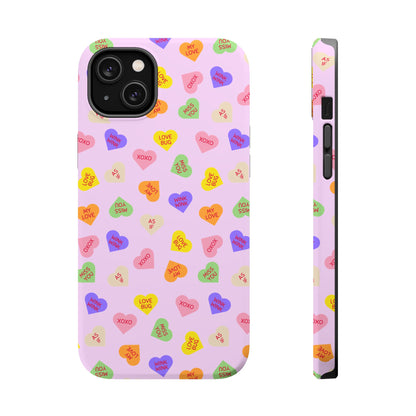 Sweet Candy Hearts, MagSafe Magnetic Tough Cases, iPhone 16 pro max case, Phone Accessories, Valentine's Day, Protective Phone Covers