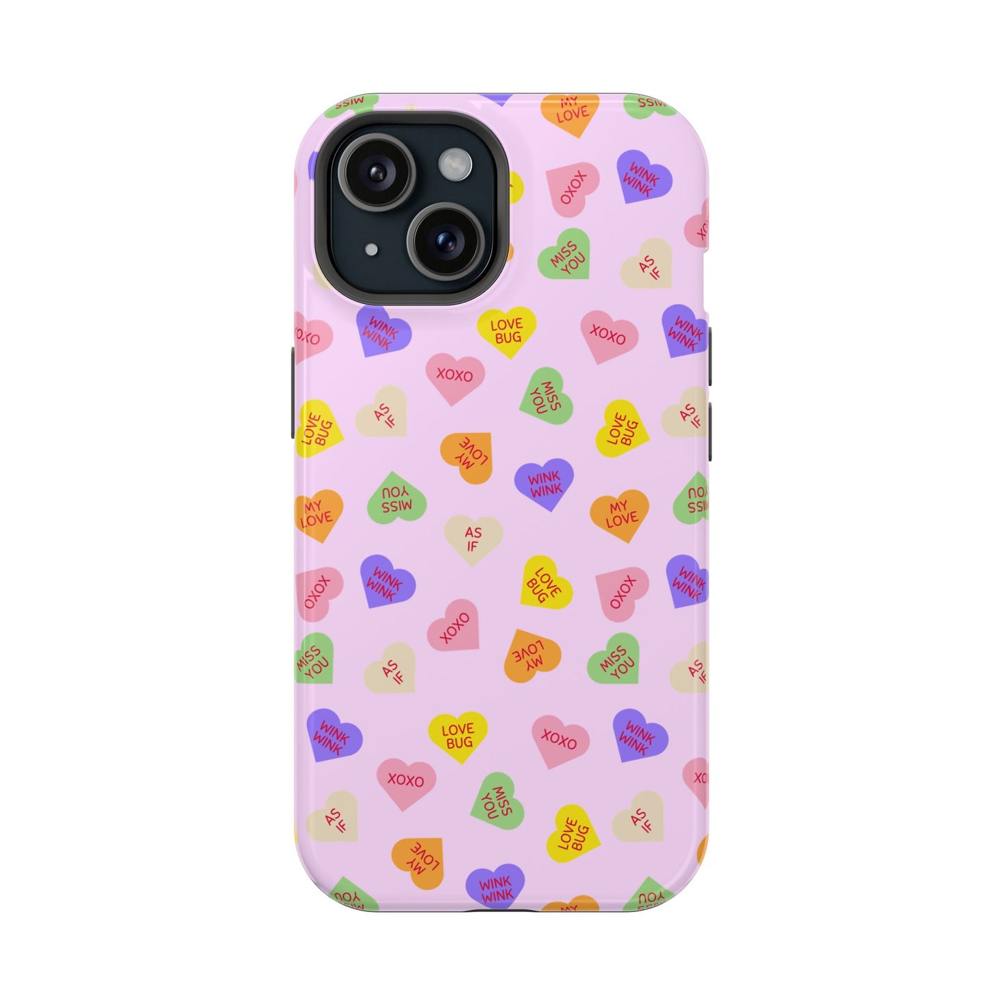 Sweet Candy Hearts, MagSafe Magnetic Tough Cases, iPhone 16 pro max case, Phone Accessories, Valentine's Day, Protective Phone Covers