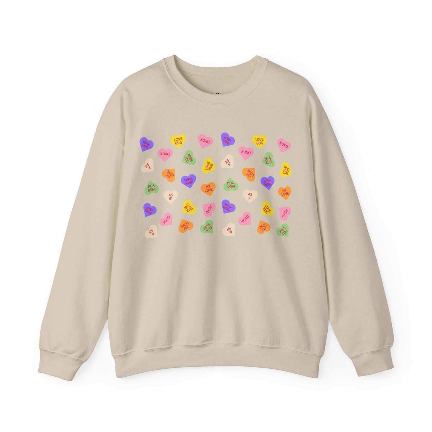 Sweet Heart Candy Valentine Sweatshirt, Crewneck Jumper, Unisex Sweater, Cozy Pullover, Winter Fashion Top