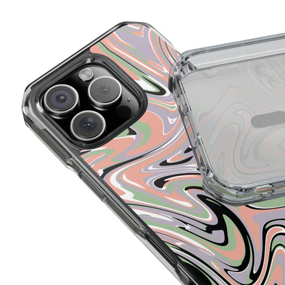 Swirl Phone Case, Clear Impact Phone Cover, Protective MagSafe Magnetic Phone Case, Unique Swirl Design, Phone Accessories