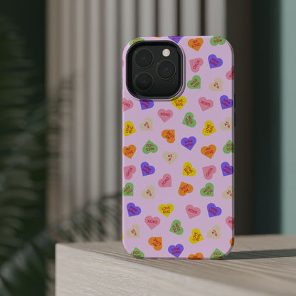 Sweet Candy Hearts, MagSafe Magnetic Tough Cases, iPhone 16 pro max case, Phone Accessories, Valentine's Day, Protective Phone Covers