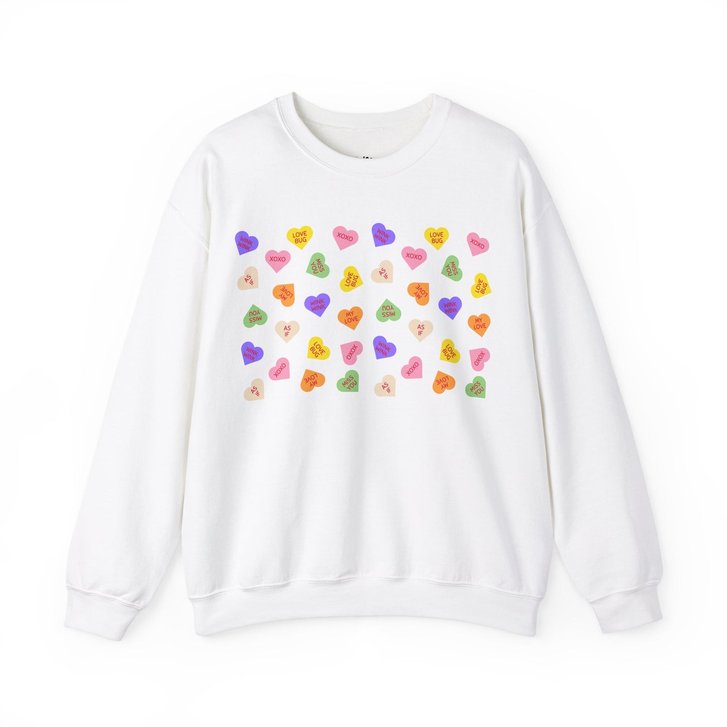 Sweet Heart Candy Valentine Sweatshirt, Crewneck Jumper, Unisex Sweater, Cozy Pullover, Winter Fashion Top