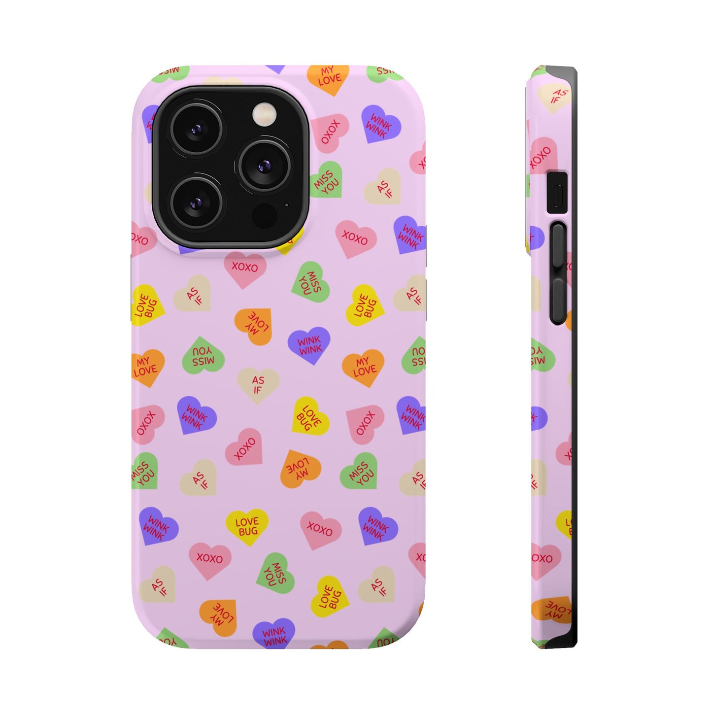 Sweet Candy Hearts, MagSafe Magnetic Tough Cases, iPhone 16 pro max case, Phone Accessories, Valentine's Day, Protective Phone Covers