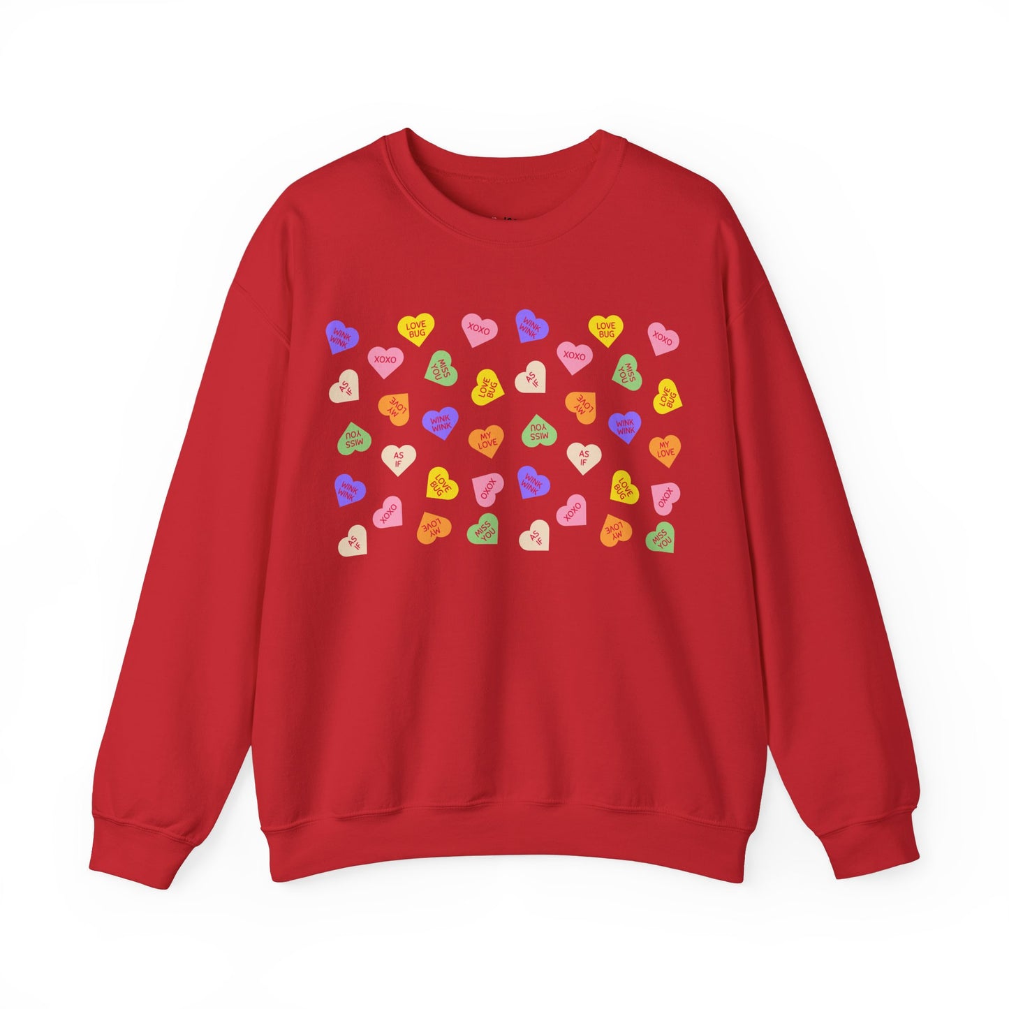 Sweet Heart Candy Valentine Sweatshirt, Crewneck Jumper, Unisex Sweater, Cozy Pullover, Winter Fashion Top