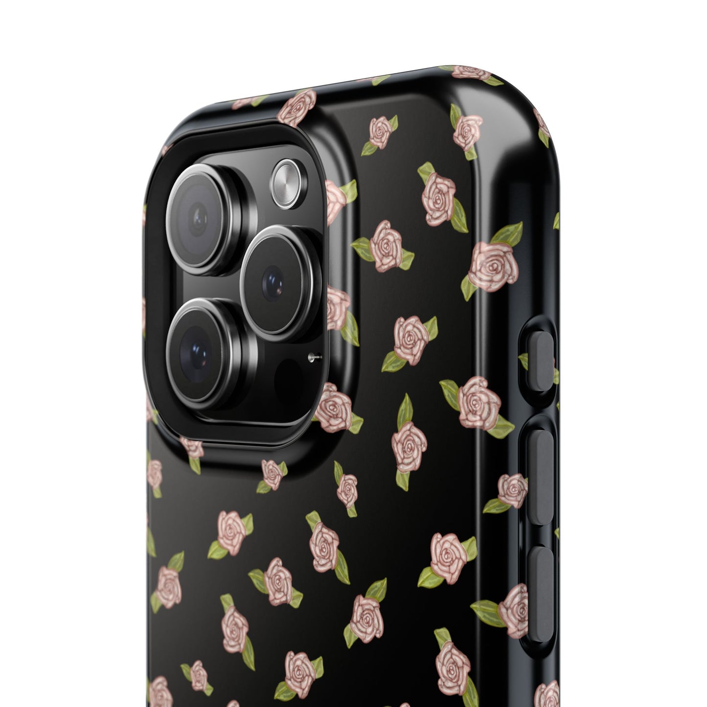 Black Coquette Pink Rosettes, Magnetic Tough Cases,  Phone Accessories, Unique Gifts, Protective Phone Covers, Floral Design