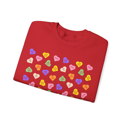 Sweet Heart Candy Valentine Sweatshirt, Crewneck Jumper, Unisex Sweater, Cozy Pullover, Winter Fashion Top