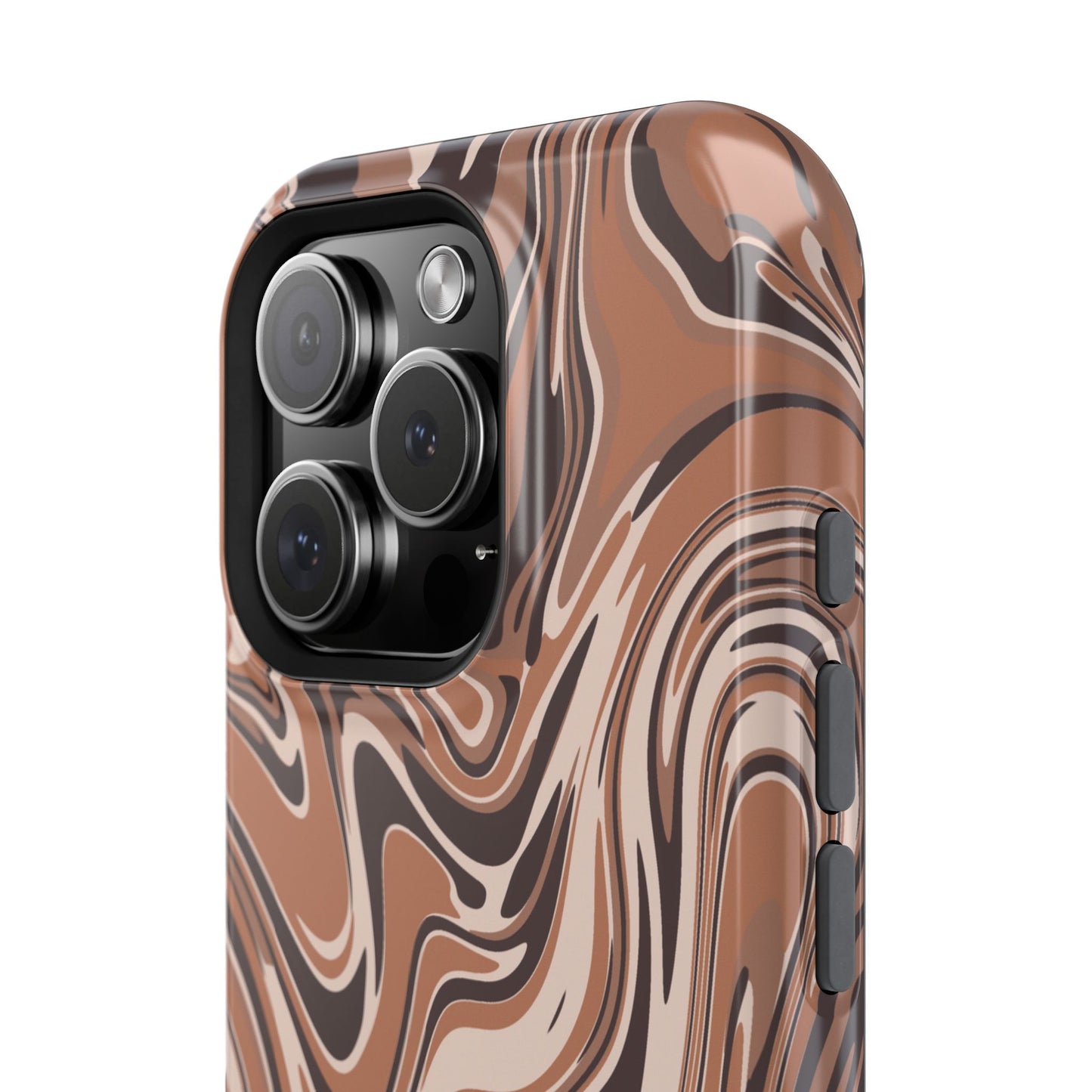 Mocha Latte Swirl Design iPhone Phone Case, MagSafe Magnetic Tough Cases,  Phone Accessories, Unique Gifts, Protective Phone Covers