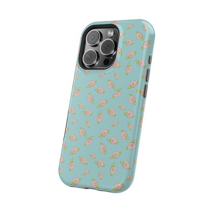 Blue Coquette Pink Rosettes, Magnetic Tough Cases,  Phone Accessories, Unique Gifts, Protective Phone Covers, Floral Design
