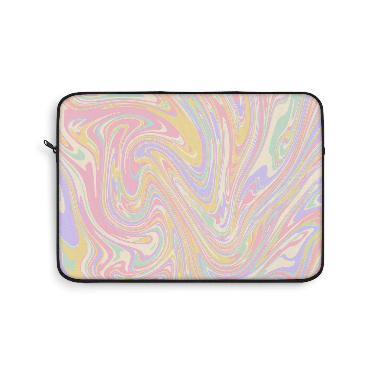 Pastel Swirl Pattern Laptop Sleeve, Protective Computer Cover, Tech Accessories, Geometric Design Padded Case, Tablet Bag, Gift for Student