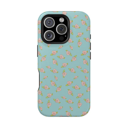 Blue Coquette Pink Rosettes, Magnetic Tough Cases,  Phone Accessories, Unique Gifts, Protective Phone Covers, Floral Design