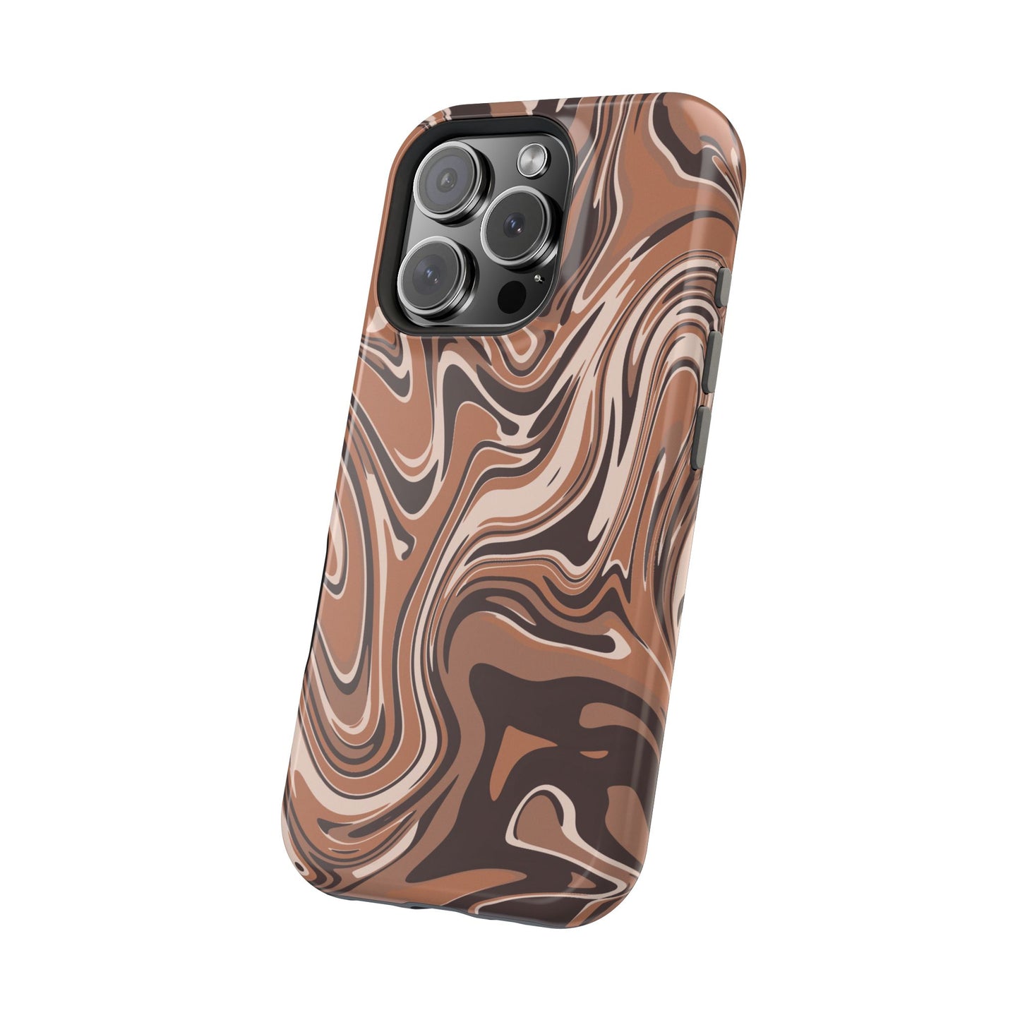 Mocha Latte Swirl Design iPhone Phone Case, MagSafe Magnetic Tough Cases,  Phone Accessories, Unique Gifts, Protective Phone Covers