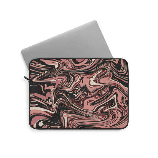 Black Cherry Swirl Pattern Laptop Sleeve, Protective Computer Cover, Tech Accessories, Geometric Design Padded Case, Tablet Bag, Gift for Student