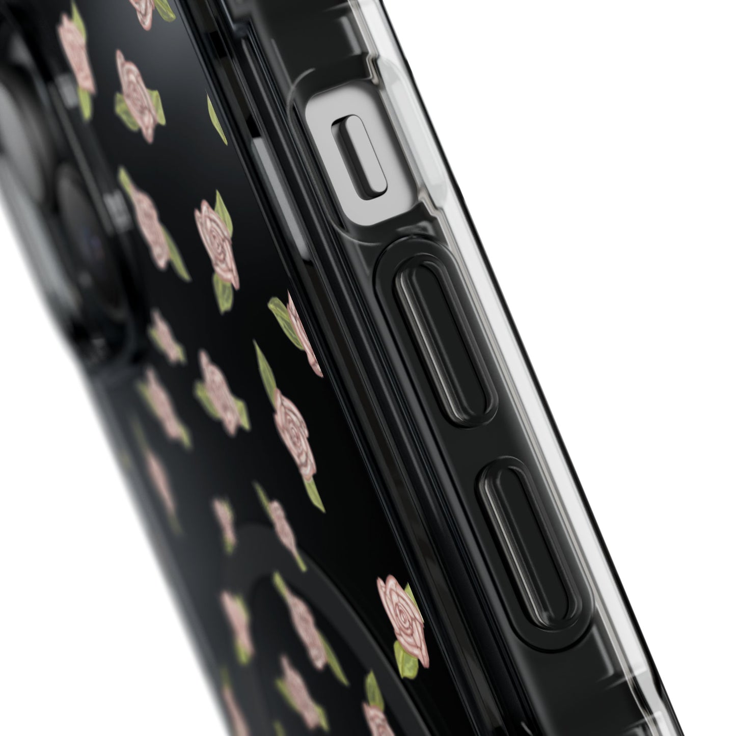 iPhone Case, Clear Magsafe Coquette Pink Rosettes, Protective Phone Cover, Transparent Magnetic Case, Impact Resistant, Gift for Her